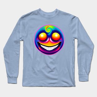 Psychedelic Emoji Smiling Happy Face Long Sleeve T-Shirt